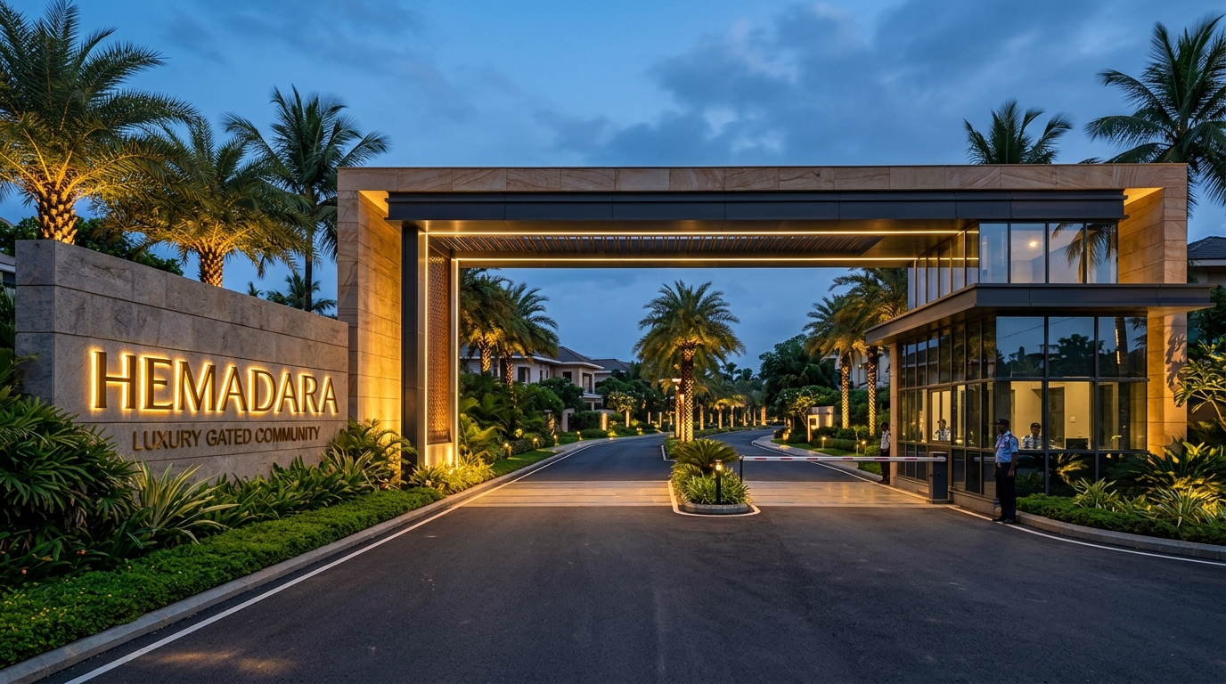 Illustrative gated-community entrance design