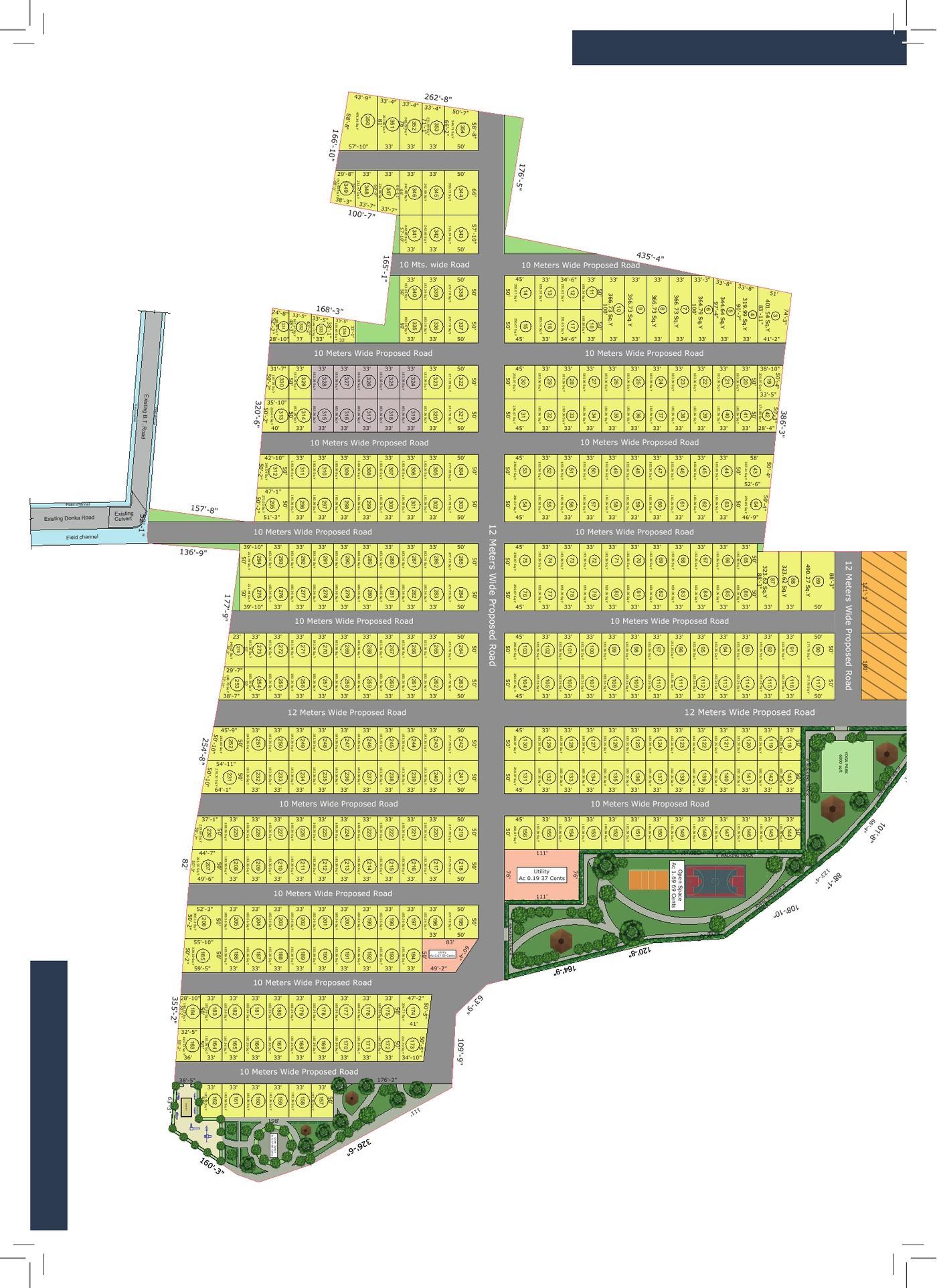 Supplied Hemadara Paritala master plan showing plotted layout and internal roads